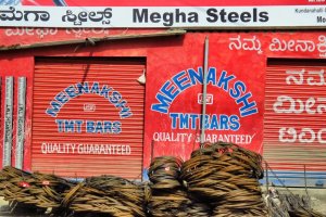 Steel shop in red-Bangalore-India