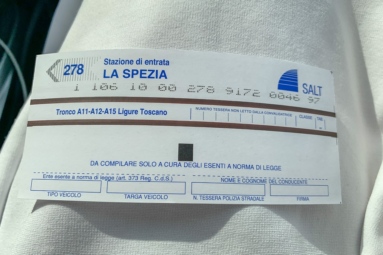 Bila i Italien - Motorvägsbiljett