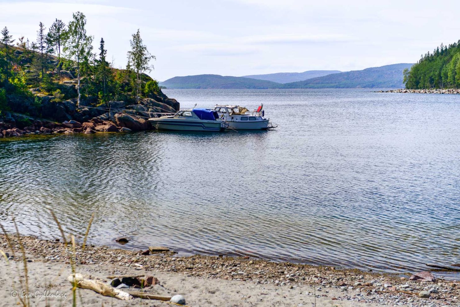 Båtgäster på Balesudden vid Höga kusten
