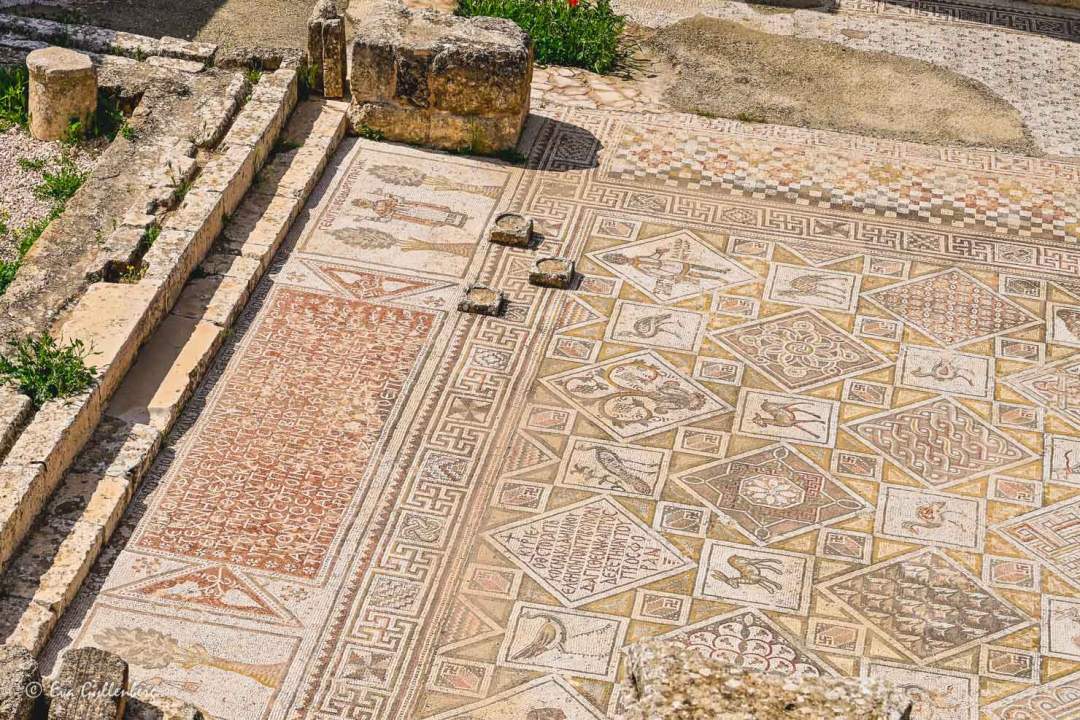 Mosaikgolv i en romersk stad