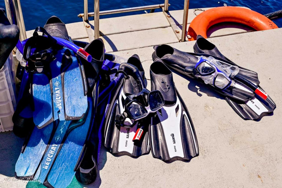 Snorkelutrustning på en båt