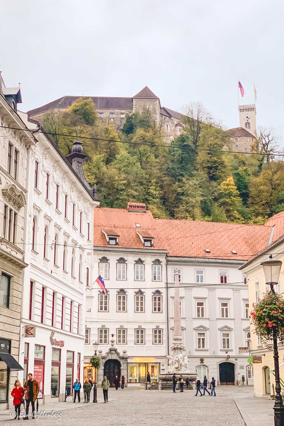 Ljubljanas slott tittar ner över gamla stan