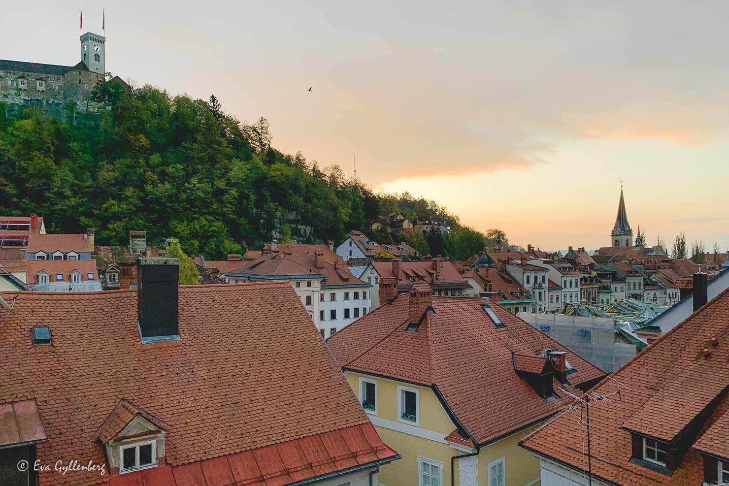 Ljubljanas slott tittar ner över gamla stan
