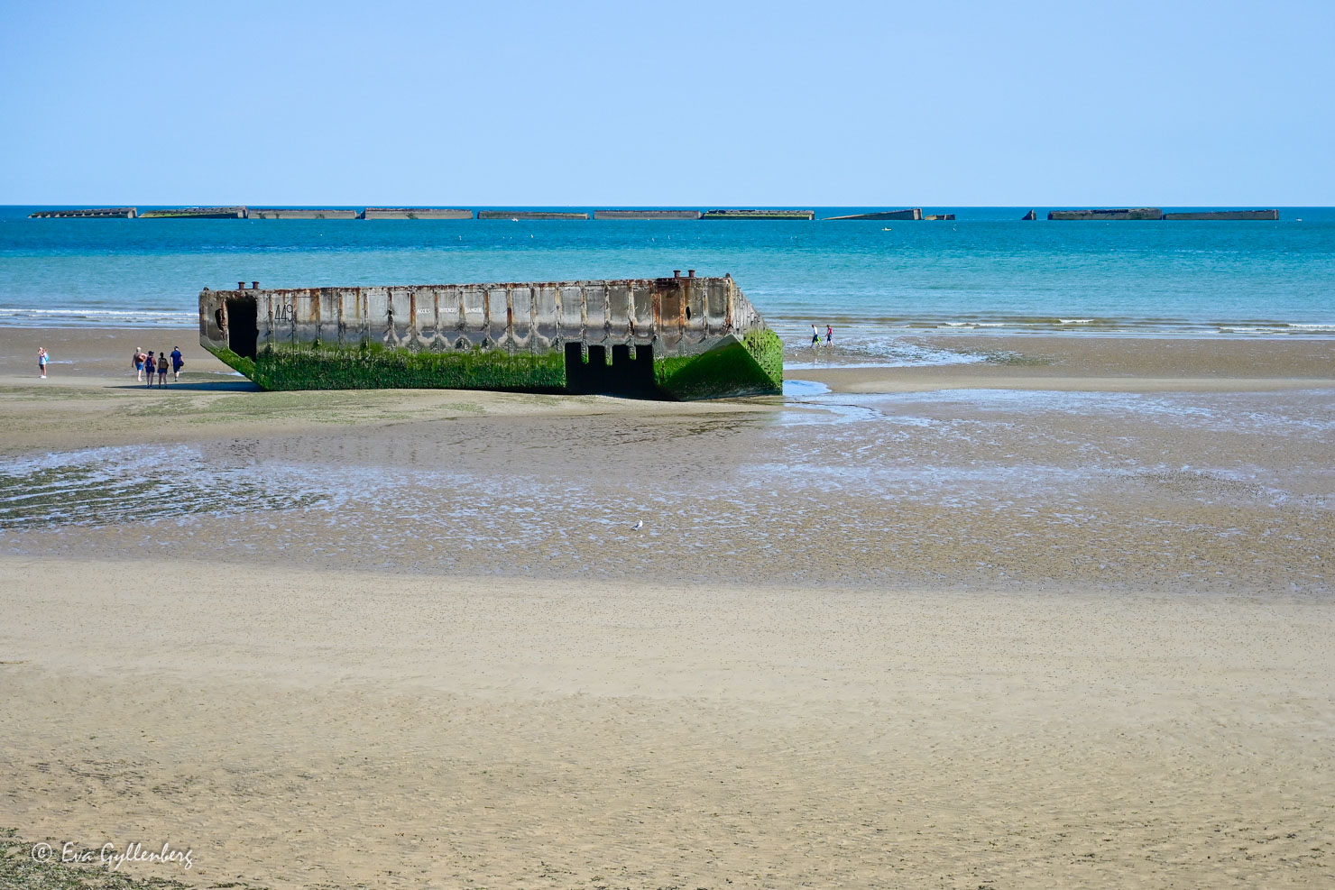 Cementblock på en strand